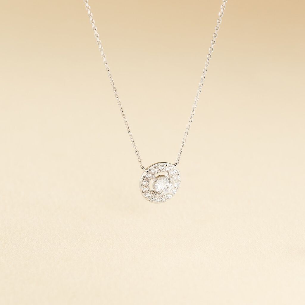 Collier Star Or Blanc Oxyde De Zirconium - Colliers Femme | Histoire d’Or