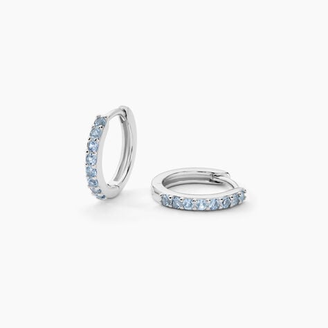 Créoles Rio Argent Blanc Oxyde De Zirconium - Boucles d'oreilles créoles Femme | Histoire d’Or