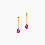 Boucles D'oreilles Pendantes Pluie D'Eclat Or Jaune Rubis - Boucles d'oreilles pendantes Femme | Histoire d&rsquo;Or