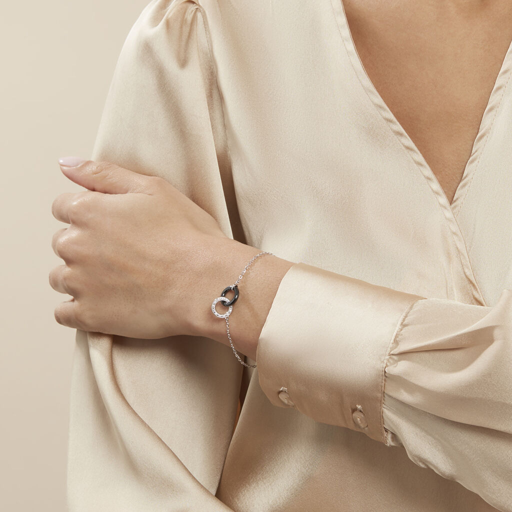 Bracelet Dina Argent Blanc Céramique Et Oxyde De Zirconium -  Femme | Histoire d’Or