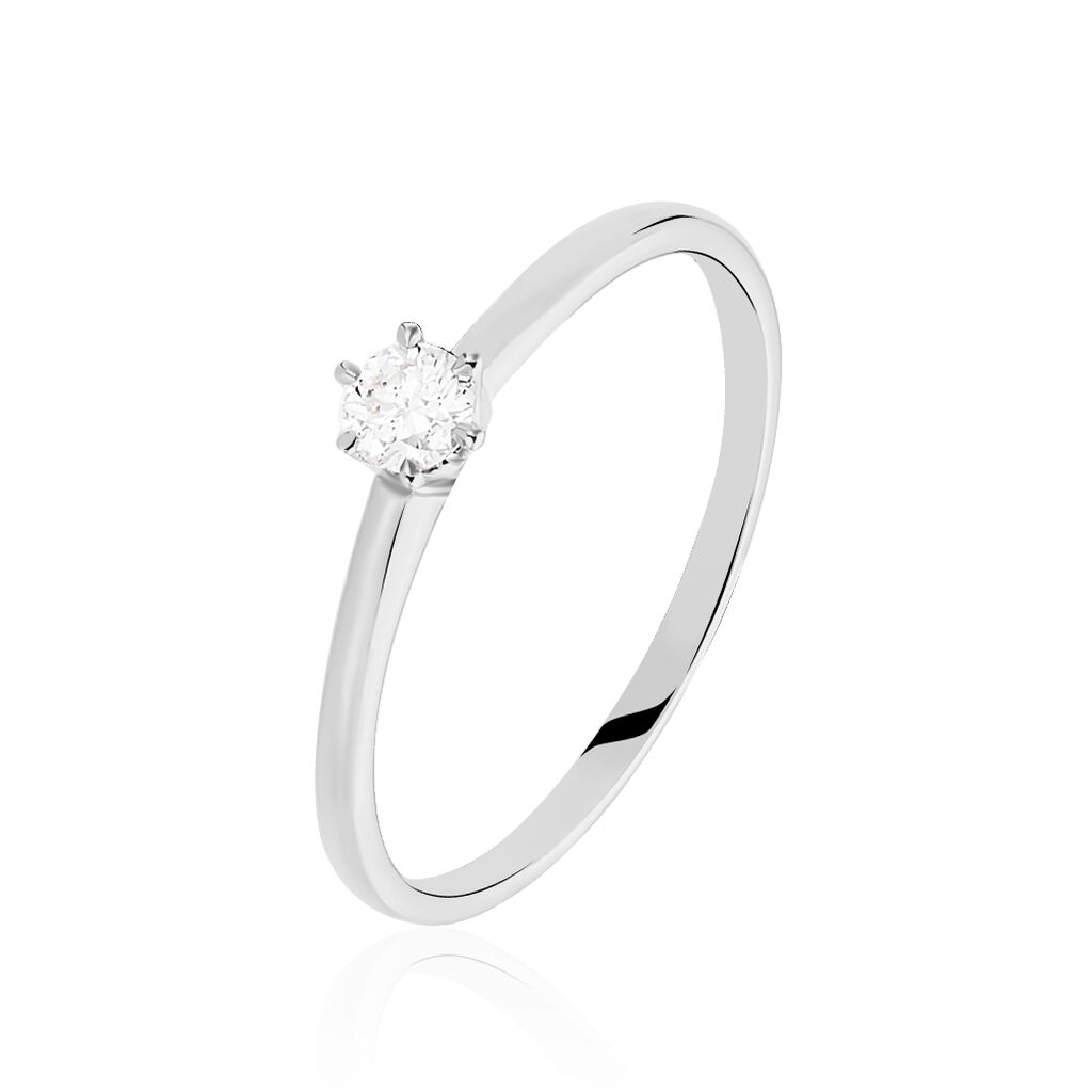 Bague Solitaire Samantha Or Blanc Diamant - Bagues solitaires Femme | Histoire d’Or