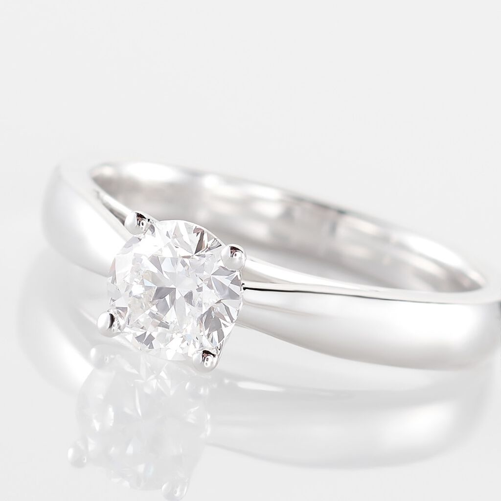 Bague Solitaire Iris Or Blanc Diamant - Bagues solitaires Femme | Histoire d’Or