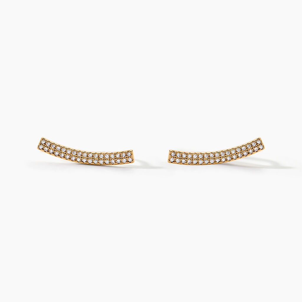 Boucles D'oreilles Grimpantes Jennyferine Plaqu&eacute; Or Jaune Oxydes - Boucles d'oreilles fantaisie Femme | Histoire d&rsquo;Or