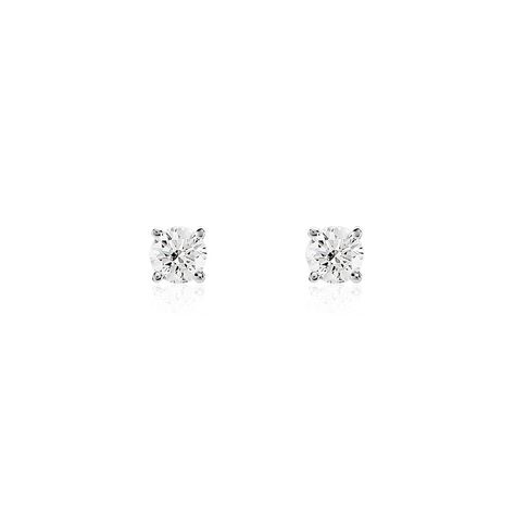 Boucles D'oreilles Puces Or Blanc Aphrodite Diamants - Clous d'oreilles Femme | Histoire d’Or