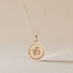 Pendentif Ange Rond Or Jaune - Pendentifs Bapt&ecirc;me Famille | Histoire d&rsquo;Or