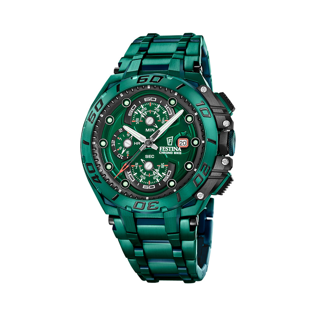 Coffret De Montre Festina Chrono Bike Edition Speciale Vert - F&ecirc;te des p&egrave;res Homme | Histoire d&rsquo;Or