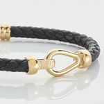 Bracelet Plaqu&eacute; Or Steve Cuir - Bracelets cordon Homme | Histoire d&rsquo;Or