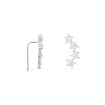 Boucles D'oreilles Grimpantes Sohalia Argent Blanc Oxyde De Zirconium - Boucles d'oreilles fantaisie Femme | Histoire d&rsquo;Or