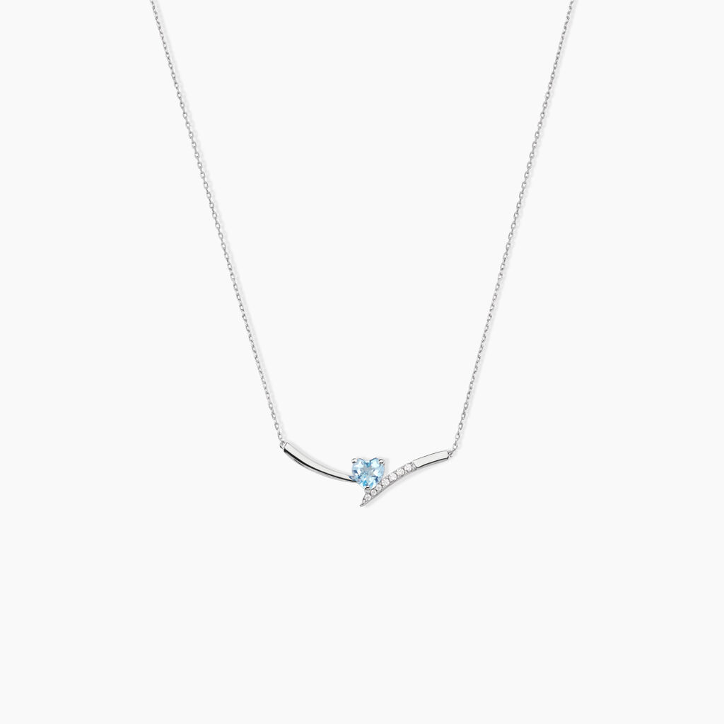 Collier Eva Or Blanc Topaze Et Oxyde De Zirconium - Colliers Femme | Histoire d’Or