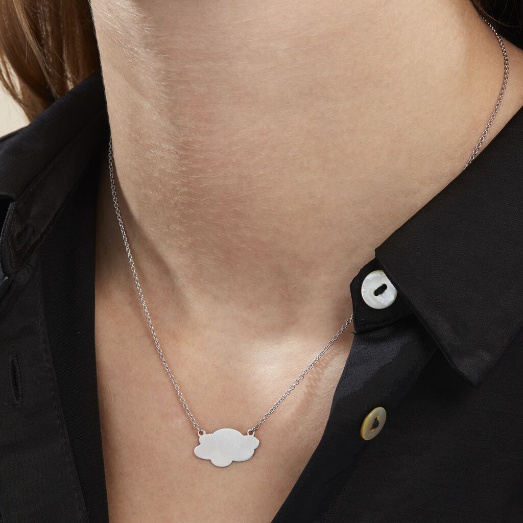 Collier Argent Blanc Philiphina - Ras de cou Femme | Histoire d’Or