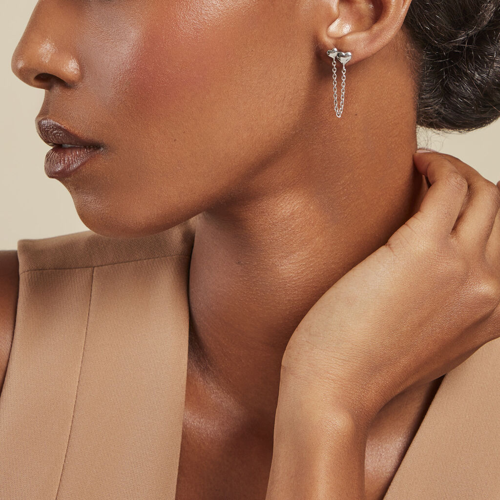 Boucles D'oreilles Pendantes Te Amo Argent Blanc - Boucles d'oreilles fantaisie Femme | Histoire d’Or