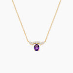 Collier Silviane Argent Dor&eacute; A L'Or 750/1000 Am&eacute;thyste Oxyde De Zirconium - Colliers Femme | Histoire d&rsquo;Or