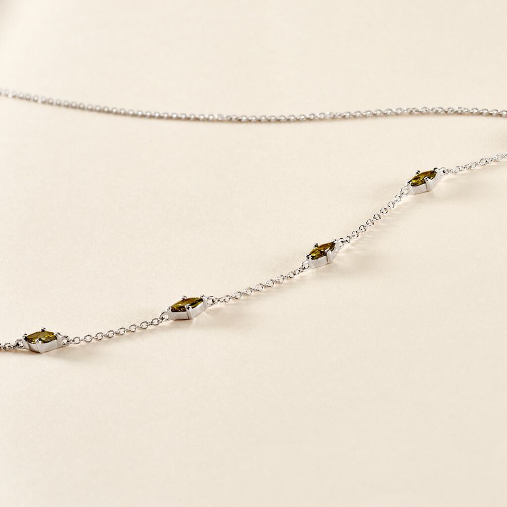 Collier Borya Argent Blanc Oxyde De Zirconium - Colliers fantaisie Femme | Histoire d&rsquo;Or