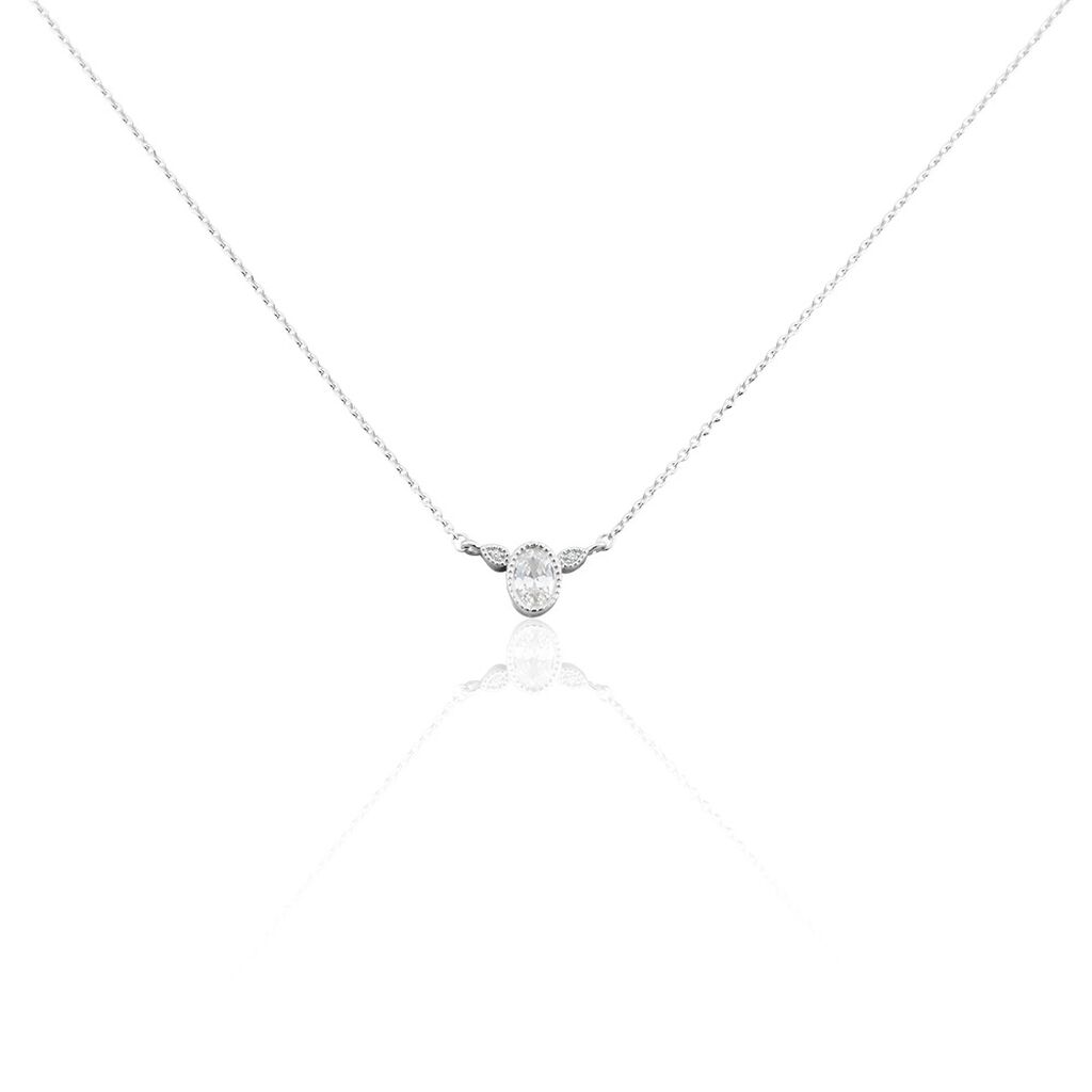 Collier Argent Blanc Afonso Oxyde De Zirconium - Colliers fantaisie Femme | Histoire d’Or