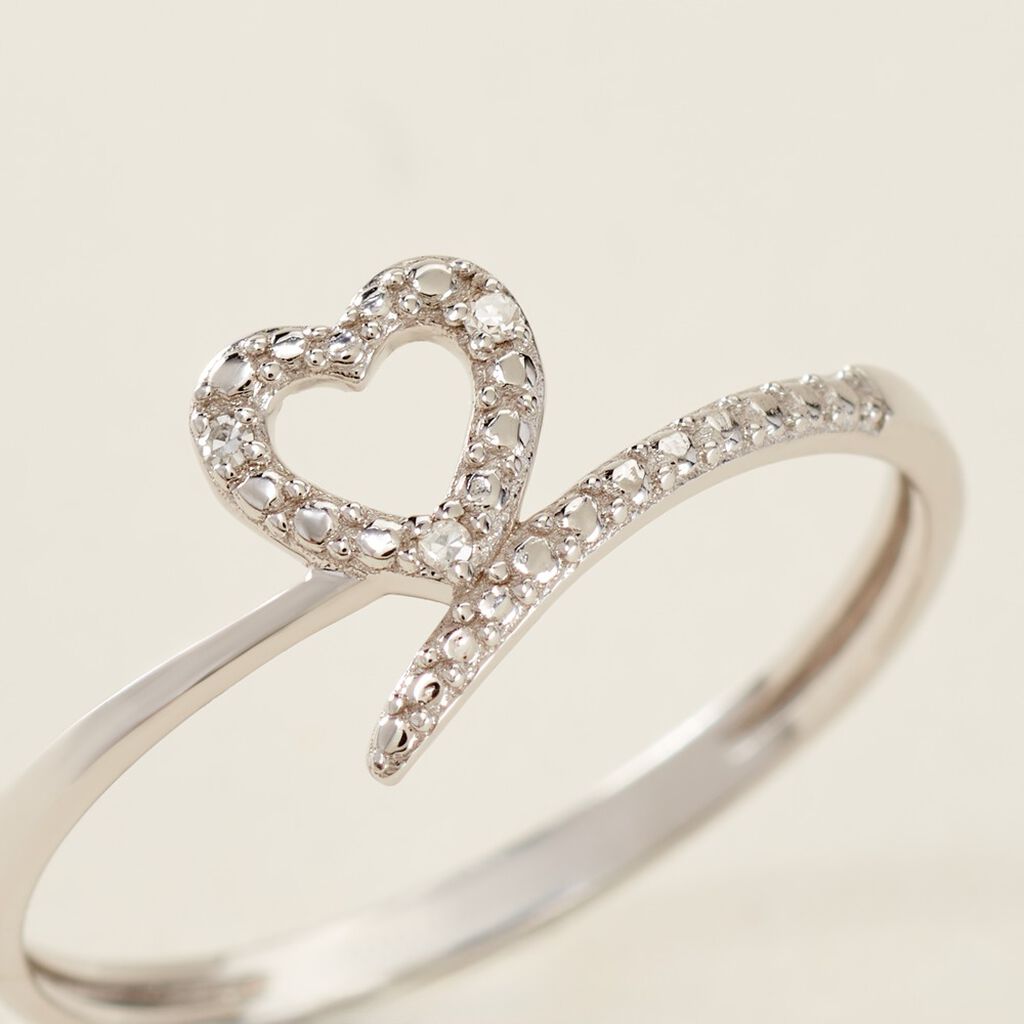 Bague Urias Or Blanc Diamant - Bagues avec pierre Femme | Histoire d’Or