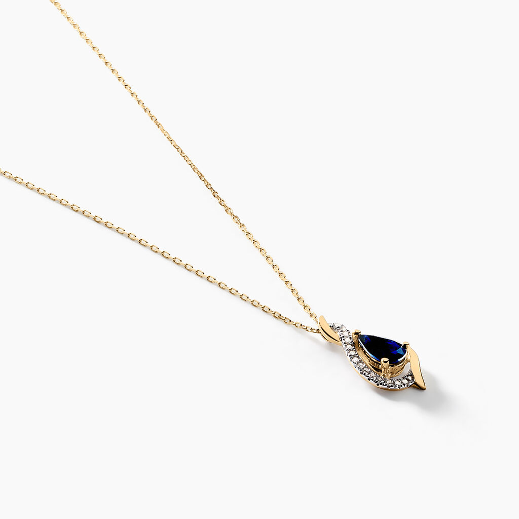 Collier Or Jaune Angelika Saphir - Colliers Femme | Histoire d&rsquo;Or