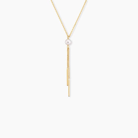 Collier Salman Argent Dor&eacute; A L'Or 750/1000 Perle De Culture - Colliers pierre  | Histoire d&rsquo;Or