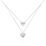 Collier Amarita Argent Blanc Oxyde De Zirconium - Colliers doubles et triples cha&icirc;nes Femme | Histoire d&rsquo;Or