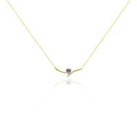 Collier Eva Or Jaune Amethyste Et Oxyde De Zirconium