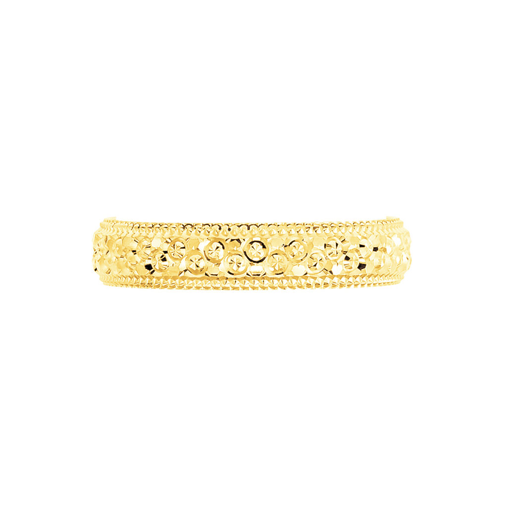 Alliance Fantaisie Diamantee Ruban Plat Or Jaune - Alliances Famille | Histoire d’Or