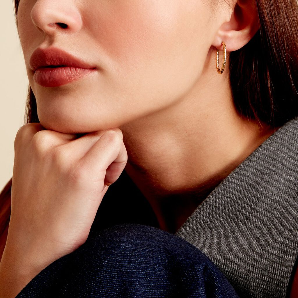 Créoles Carlyle Or Jaune - Boucles d'oreilles créoles Femme | Histoire d’Or