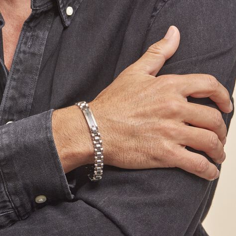 Bracelet Identite Acier Blanc Et Rose Blas - Bracelets Homme | Histoire d’Or