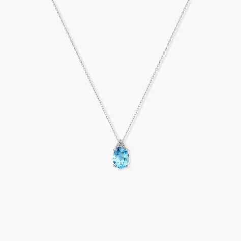 Collier Britney Or Blanc Topaze Et Oxyde De Zirconium - Colliers Femme | Histoire d&rsquo;Or