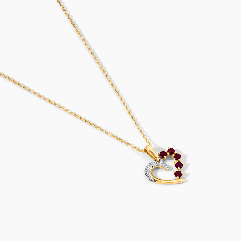 Pendentif Haldor Or Jaune Rubis Diamant - F&ecirc;te des m&egrave;res Femme | Histoire d&rsquo;Or