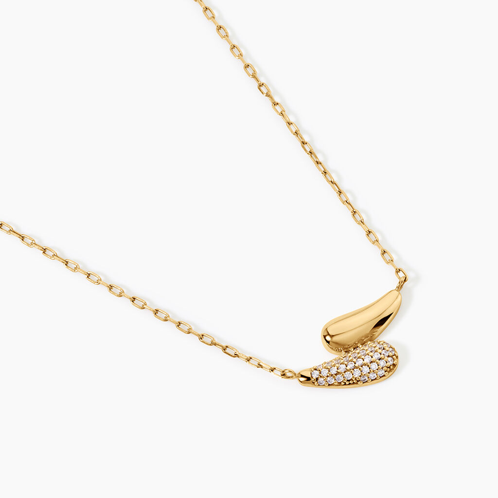 Collier Sunset Riviera Argent Dor&eacute; A L'Or 750/1000 Oxyde De Zirconium - Colliers Femme | Histoire d&rsquo;Or