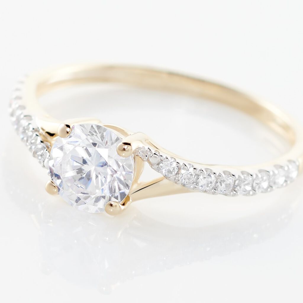 Bague Evita Or Jaune Oxyde De Zirconium - Bagues solitaires Femme | Histoire d’Or