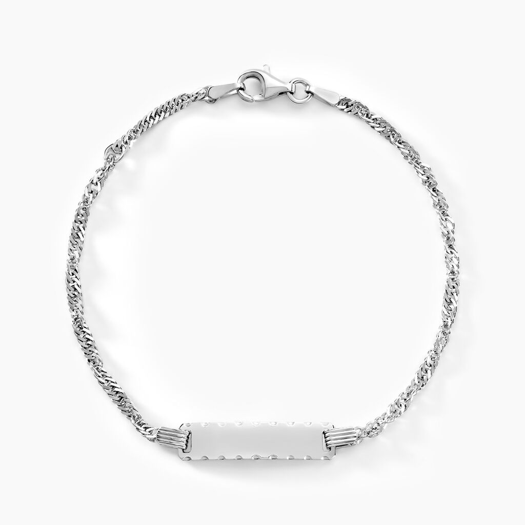 Bracelet Identitée Halia Argent Blanc - Gourmettes Famille | Histoire d’Or