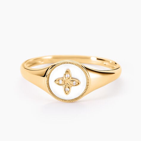 Bague Talisman Or Jaune Nacre Diamant - Bagues avec pierre Femme | Histoire d’Or