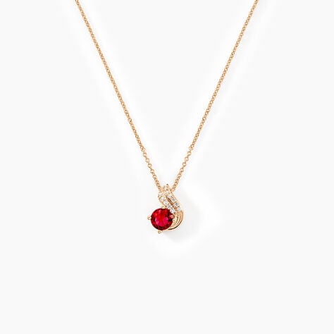 Collier Tyana Plaqué Or Jaune Pierre De Synthese Et Oxyde De Zirconium - Colliers fantaisie Femme | Histoire d’Or