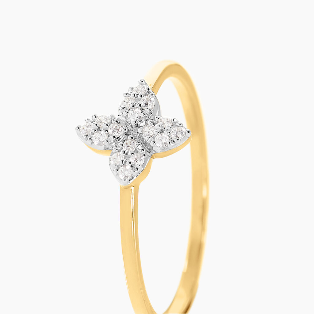 Bague Eclosion Precieuse Or Jaune Oxyde De Zirconium - Bagues avec pierre Femme | Histoire d’Or