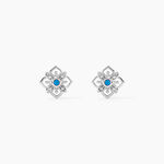 Boucles D'oreilles Puces Ilene Argent Blanc - Boucles d'oreilles fantaisie Femme | Histoire d&rsquo;Or