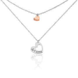 Collier Menia Argent Bicolore - Colliers Coeur Femme | Histoire d’Or