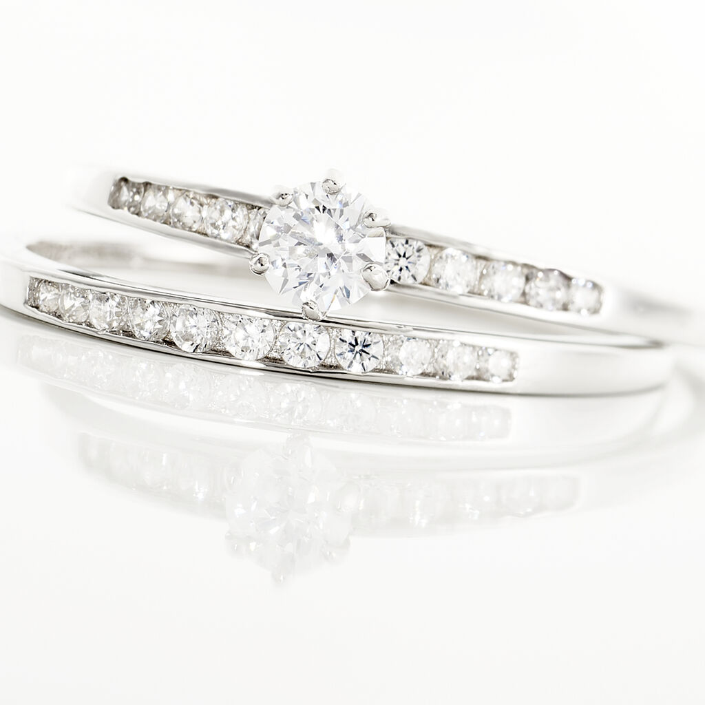 Bague Solitaire Maella Argent Blanc Oxyde De Zirconium - Bagues solitaires Femme | Histoire d&rsquo;Or
