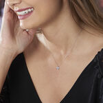 Collier Coeur Serti Clos Or Blanc Oxyde De Zirconium - Colliers Femme | Histoire d&rsquo;Or