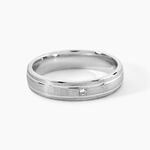 Alliance Romaine Or Blanc Diamant - Alliances 18 carats Unisex | Histoire d&rsquo;Or