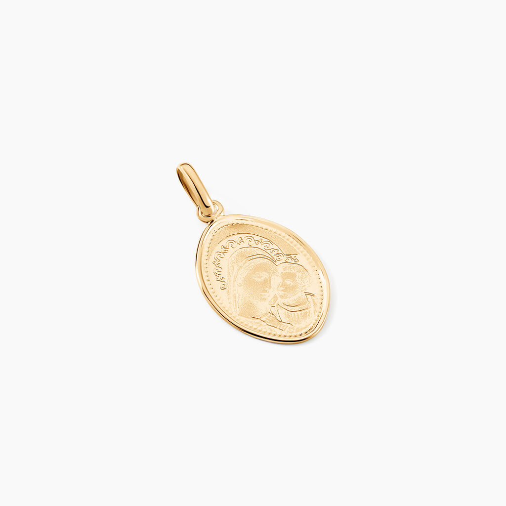 Pendentif Or Jaune Vierge A L'enfant - Pendentifs Baptême Unisex | Histoire d’Or