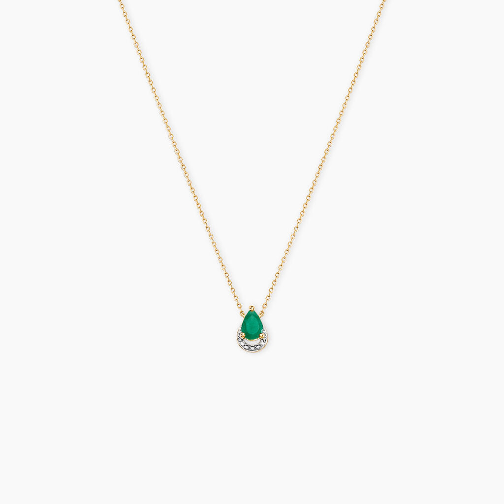 Collier Parry Or Jaune Emeraude Diamant -  Femme | Histoire d’Or