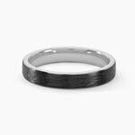 Alliance Nayhan Ruban Plat Titane Blanc - Alliances Unisex | Histoire d&rsquo;Or