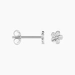 Boucles D'oreilles Puces Sulya Argent Blanc - Boucles d'oreilles fantaisie Femme | Histoire d&rsquo;Or