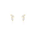 Boucles D'oreilles Puces Mix And Match Or Jaune Oxyde De Zirconium - Clous d'oreilles Femme | Histoire d&rsquo;Or