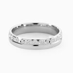Alliance Veira Ruban Bomb&eacute; Or Blanc - Alliances 18 carats Unisex | Histoire d&rsquo;Or