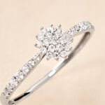 Bague Shin Or Blanc Oxyde De Zirconium - Bagues avec pierre Femme | Histoire d&rsquo;Or