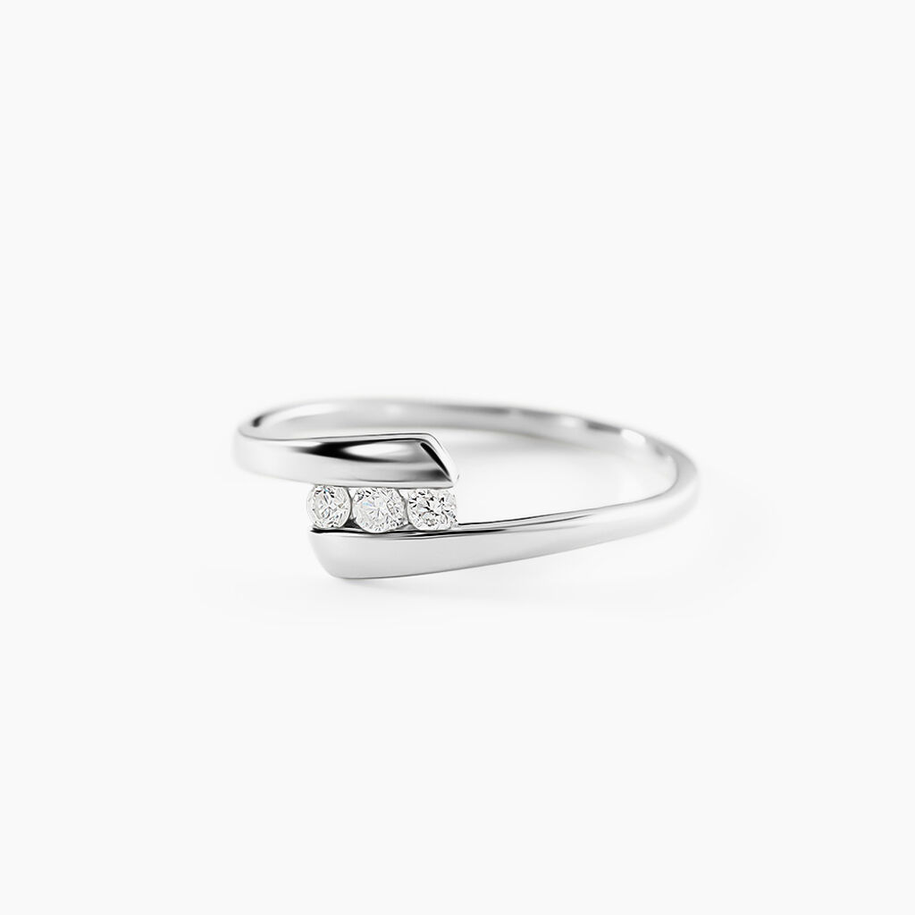 Bague Trilogie Or Blanc Diamant - Bagues avec pierre Femme | Histoire d&rsquo;Or