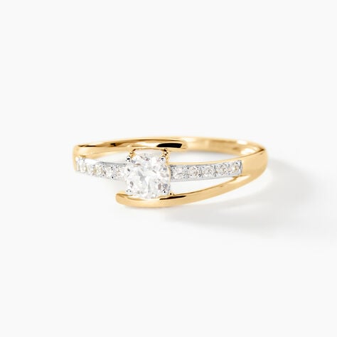 Bague Or Jaune Daegan Oxydes De Zirconium - Bagues solitaires Femme | Histoire d&rsquo;Or
