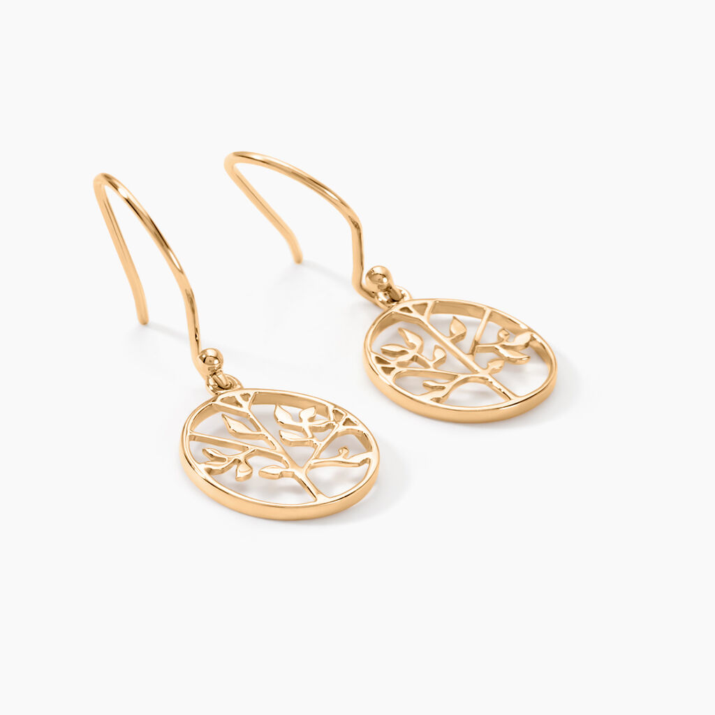 Boucles D'oreilles Pendantes Plaqu&eacute; Or Jaune Galvina - Boucles d'oreilles fantaisie Femme | Histoire d&rsquo;Or