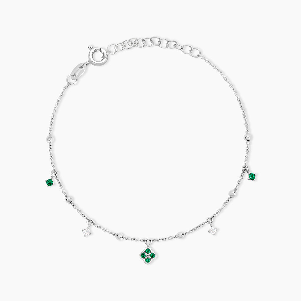 Bracelet Clova Argent Blanc Oxyde De Zirconium Pierre De Synthese - Bracelets Femme | Histoire d’Or
